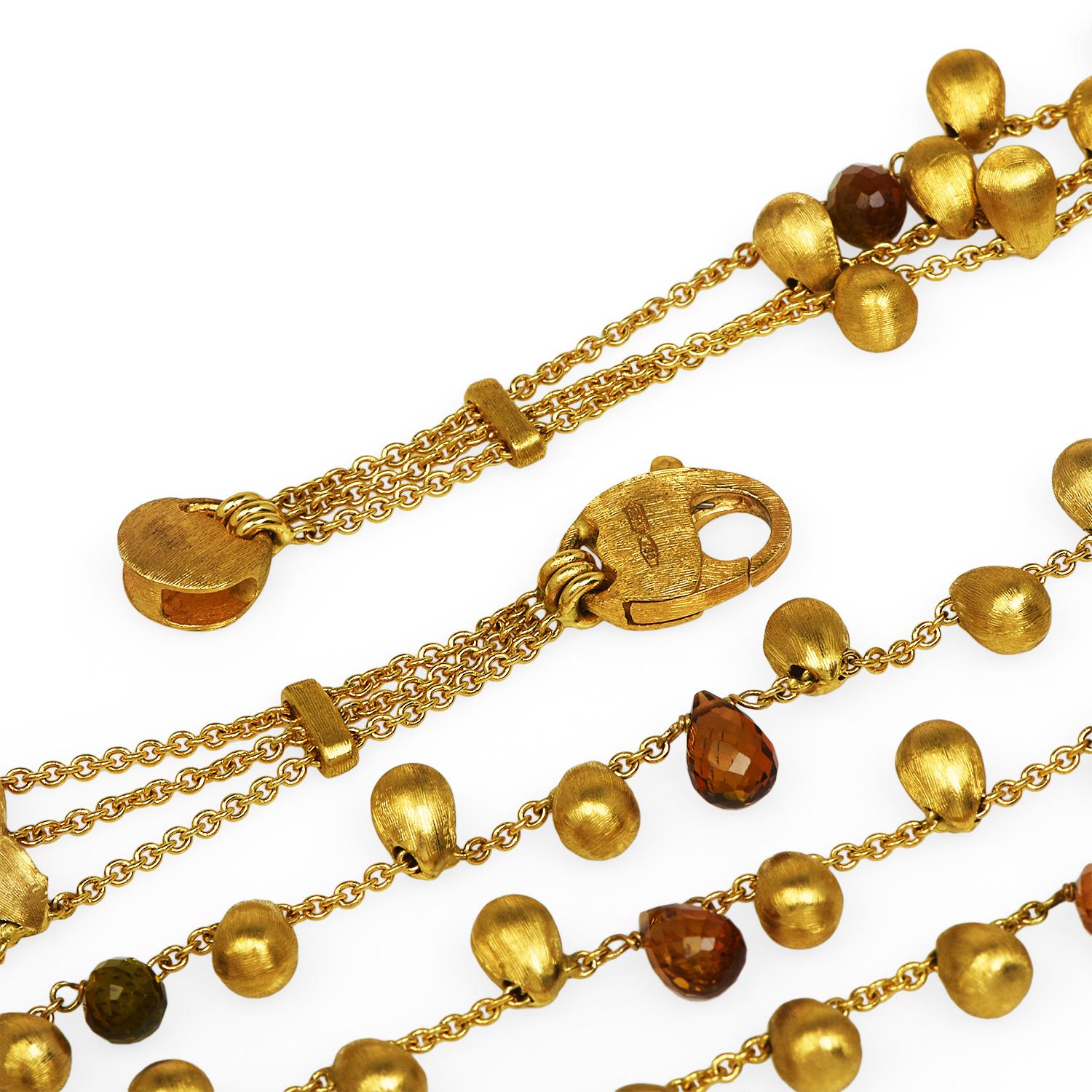 Marco Bicego Paradise Citrine Tourmaline 18K Yellow Gold Strand Bead Necklace 1