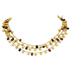Marco Bicego Paradise Citrine Tourmaline 18K Yellow Gold Strand Bead Necklace