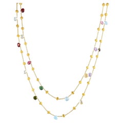 Marco Bicego Paradise Collection 18K Yellow Gold Multi-Gemstone Long Station Nec