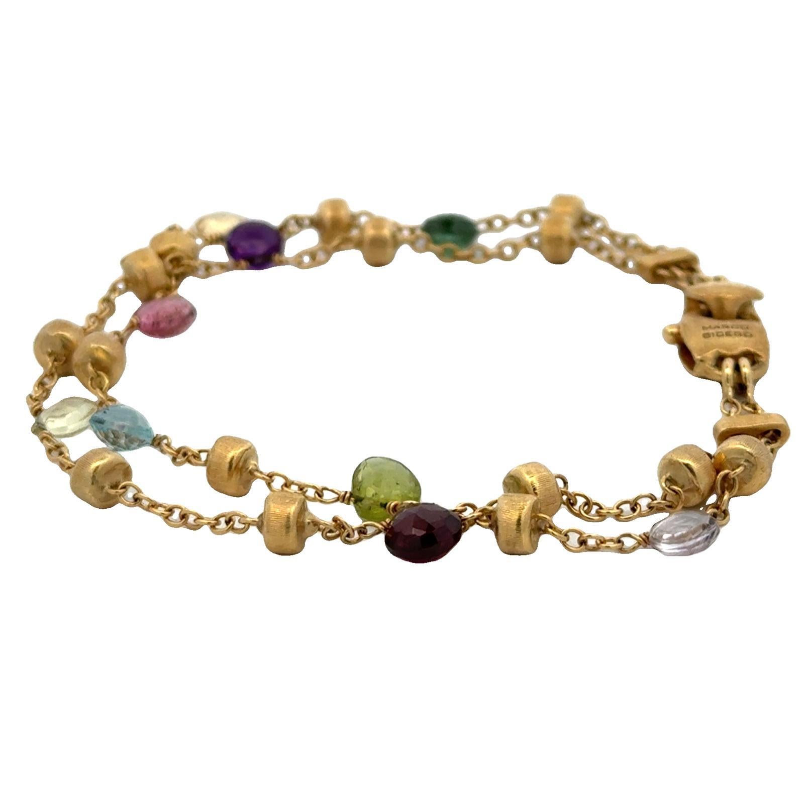  Marco Bicego Bracelet à deux rangées de pierres précieuses de couleur paradis 18 carats Pour femmes 