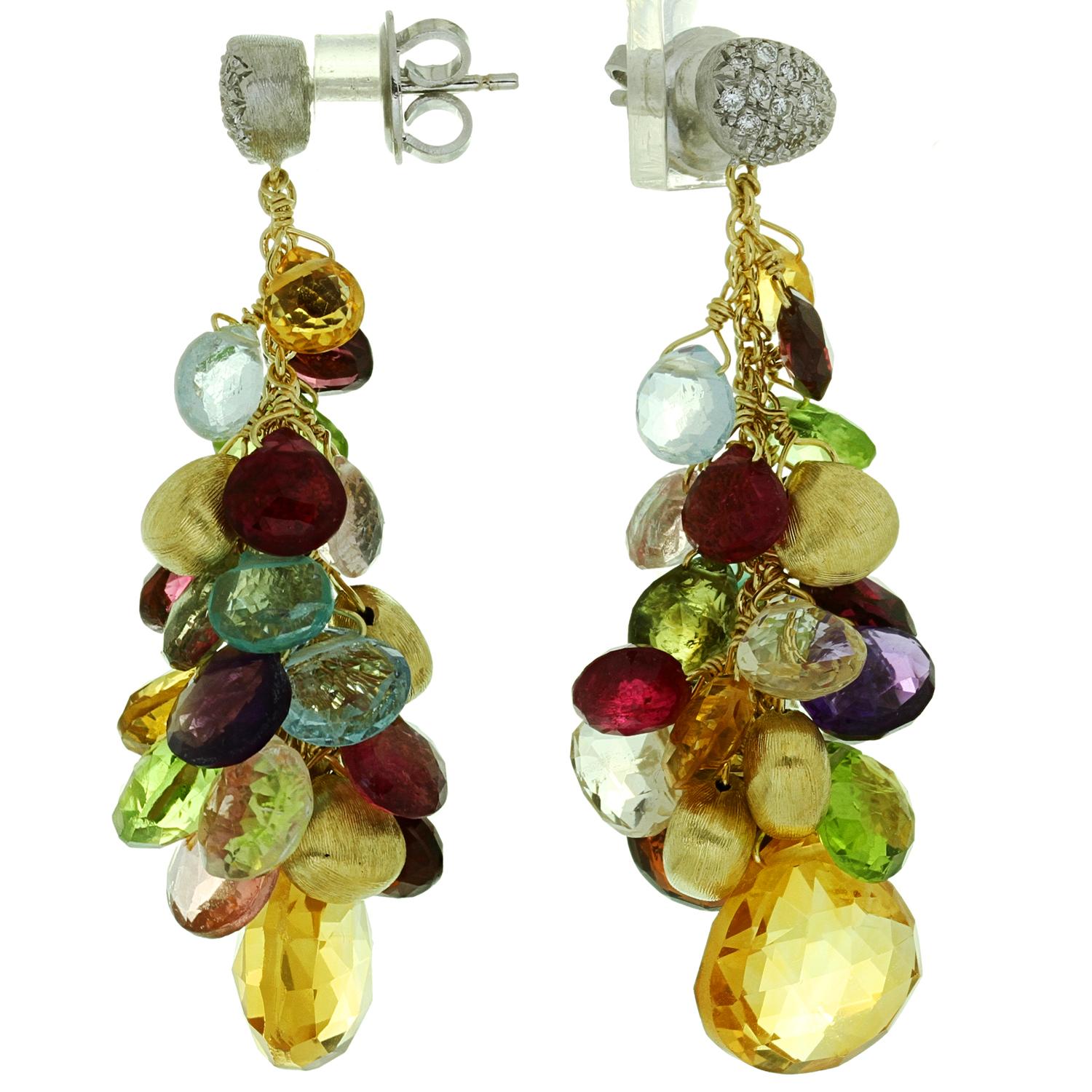 MarCo Bicego Paradise Diamond Briolette Gemstone Necklace & Earrings Set 2