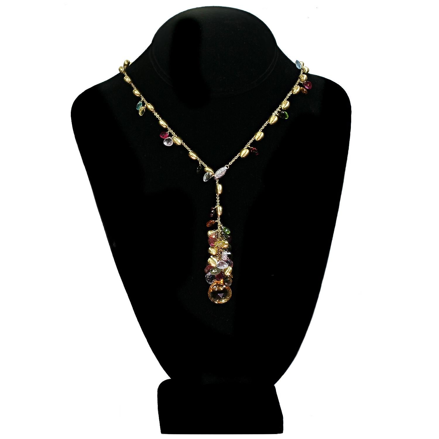 MarCo Bicego Paradise Diamond Briolette Gemstone Necklace & Earrings Set 3