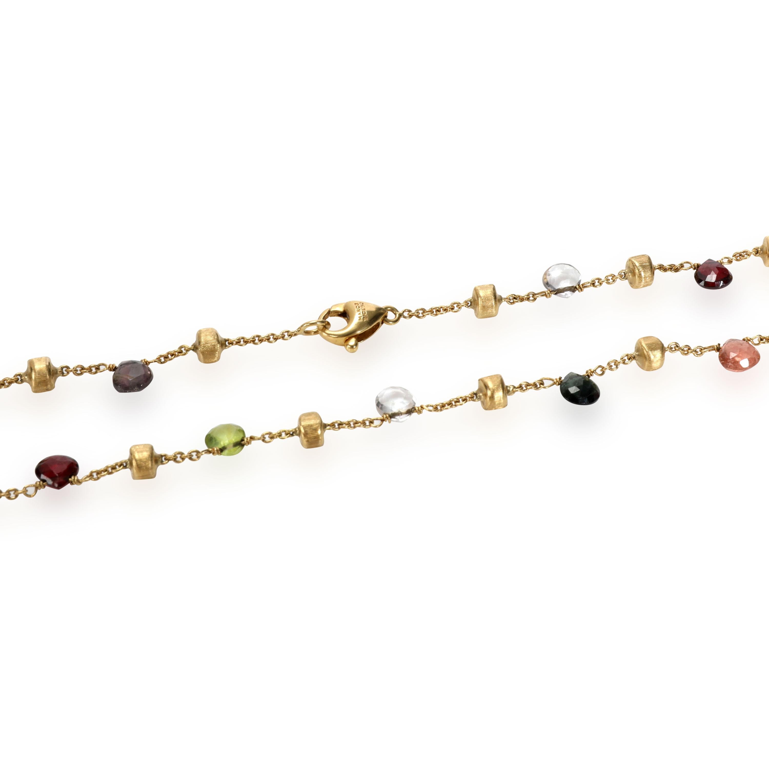 Modern Marco Bicego Paradise Mix Gemstone Necklace in 18K Yellow Gold