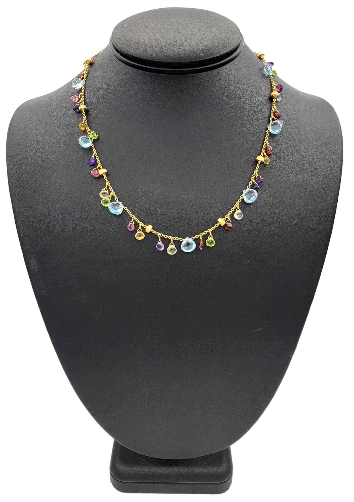 Marco Bicego Paradise Collier de pierres précieuses multicolores serties en or jaune 18 carats 1