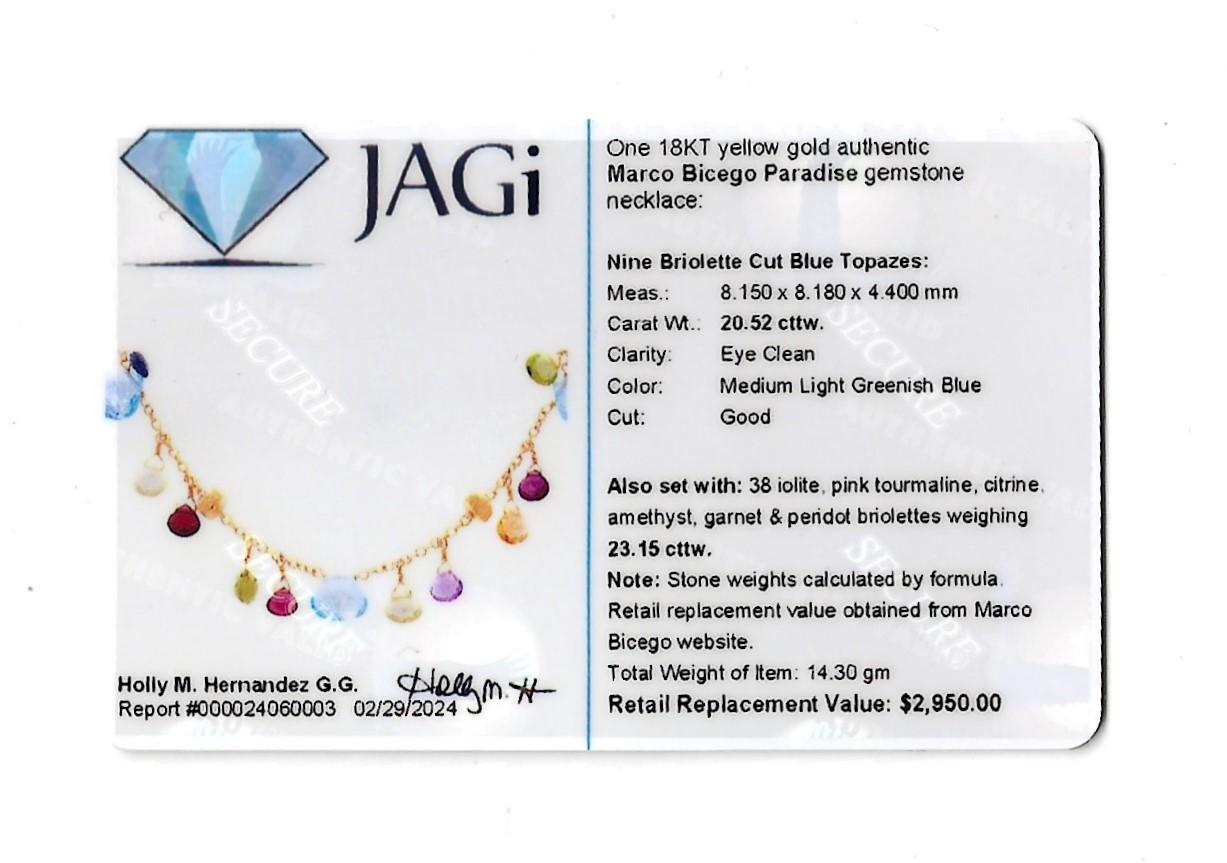 Marco Bicego Paradise Collier de pierres précieuses multicolores serties en or jaune 18 carats 2