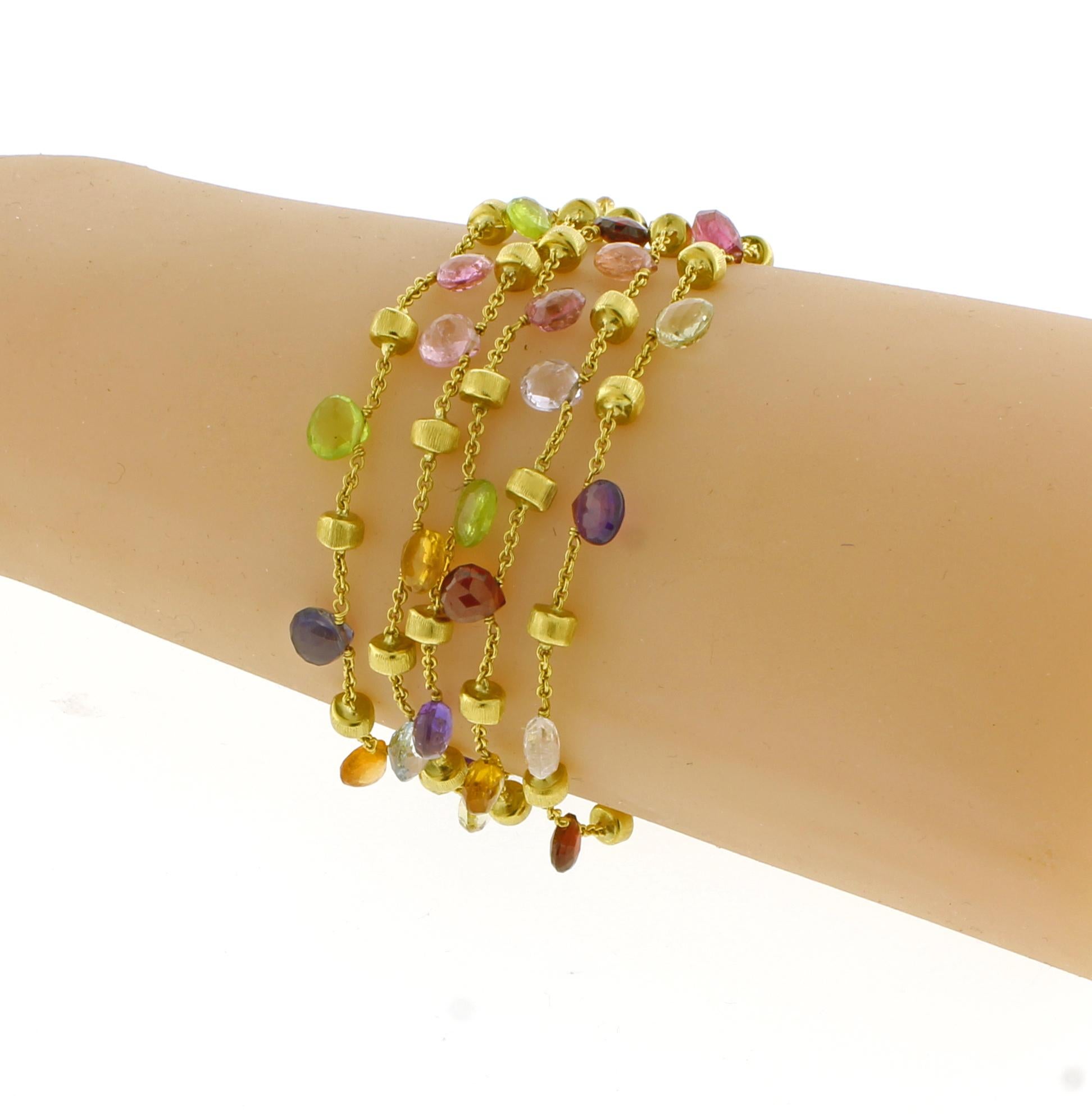 Women's or Men's Marco Bicego Paradise Multicolored Gem Stone Bracelet