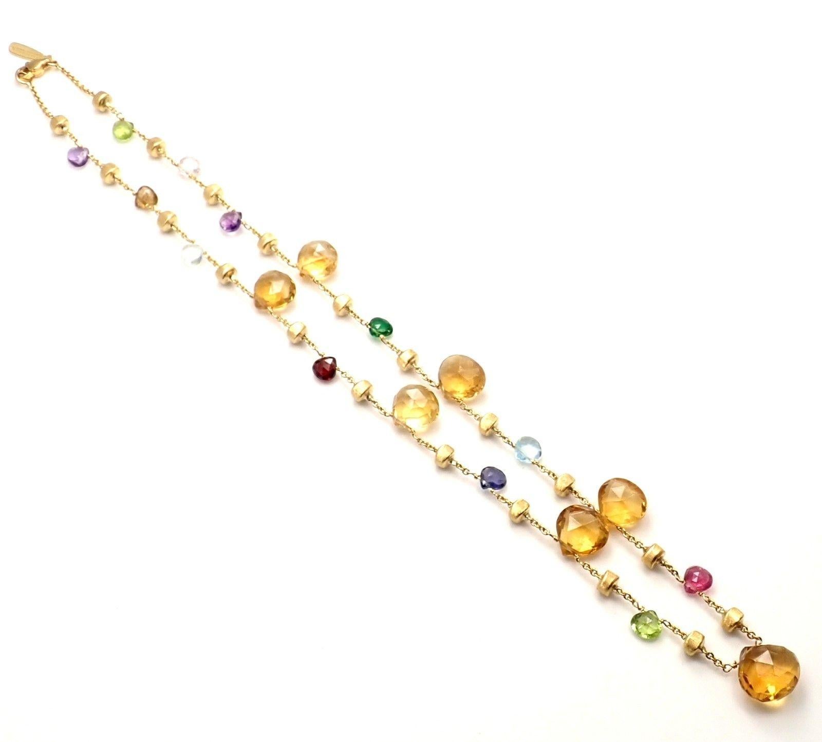 Marco Bicego Paradise Multi-Colored Gemstone Yellow Gold Necklace 2