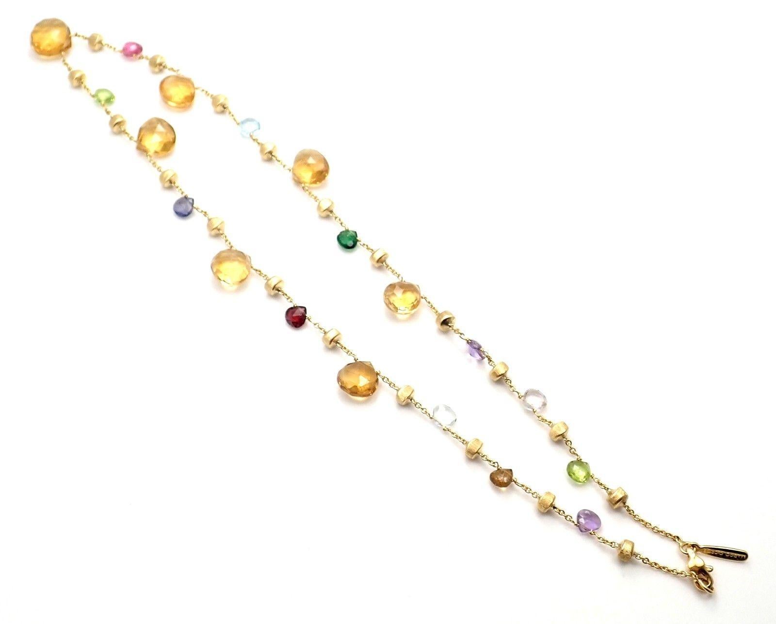 Marco Bicego Paradise Multi-Colored Gemstone Yellow Gold Necklace 3