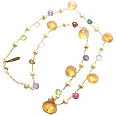 Marco Bicego Paradise Multi-Colored Gemstone Yellow Gold Necklace