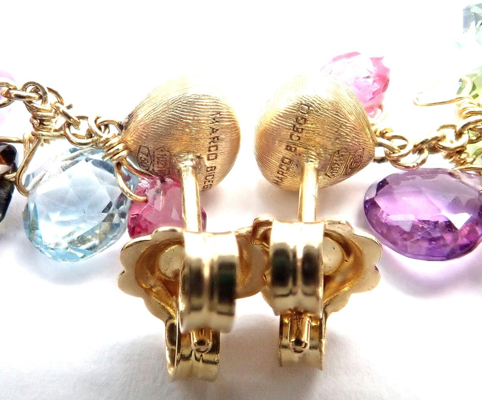 Marco Bicego Paradise Multicolor Gemstone Gold Earrings 3