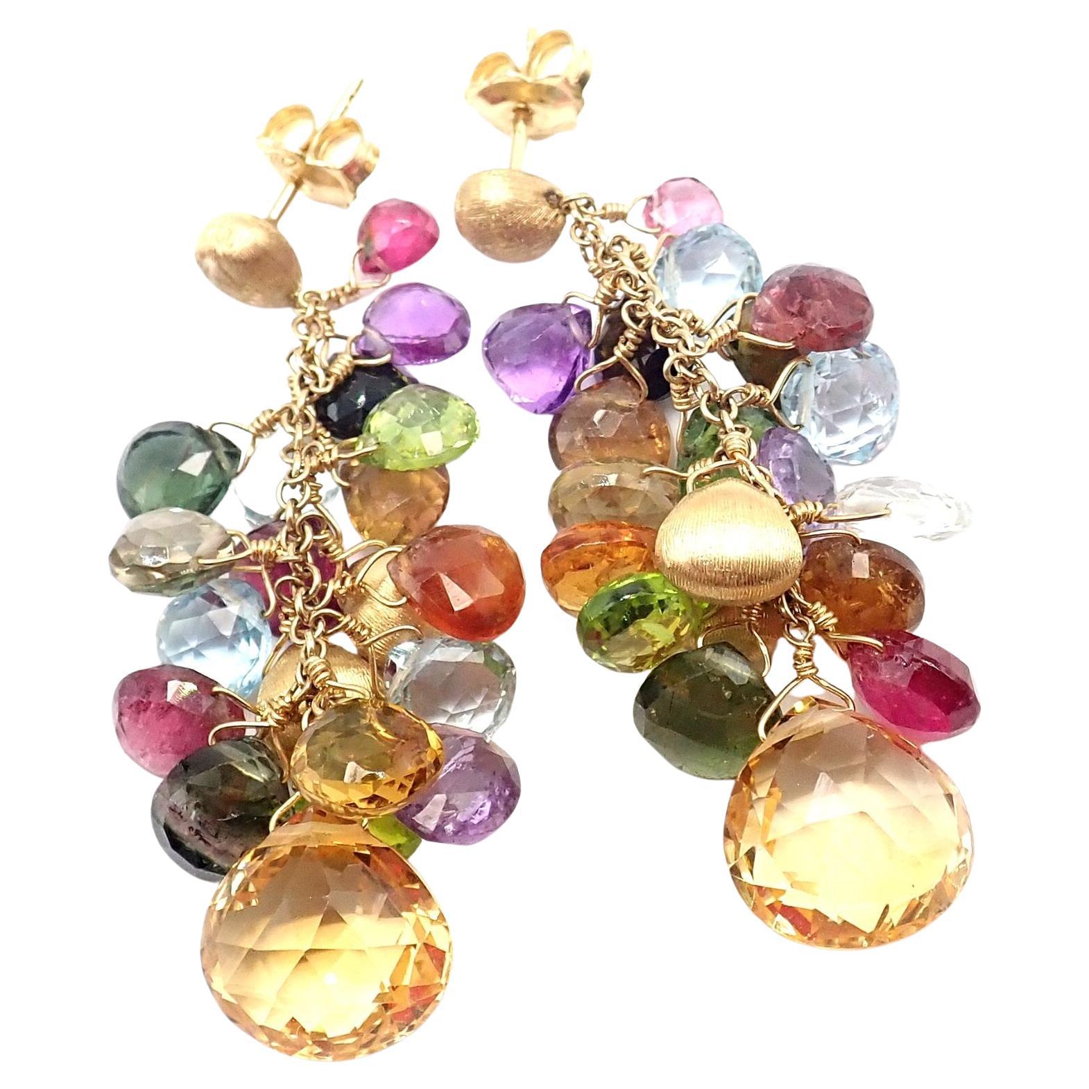 Marco Bicego Paradise Multicolor Gemstone Gold Earrings