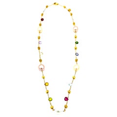 Collar Marco Bicego Paradise de perlas multicolor y oro amarillo de 18 quilates