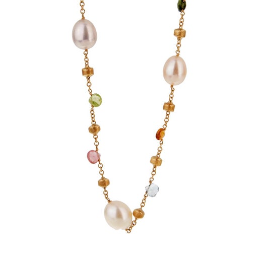 Marco Bicego Paradise Pearl Gemstone Gold Necklace at 1stDibs | marco bicego  necklace