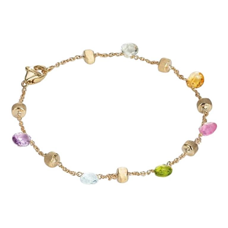 Marco Bicego Paradise Yellow Gold Mixed Gemstone Single Strand Bracelet BB765