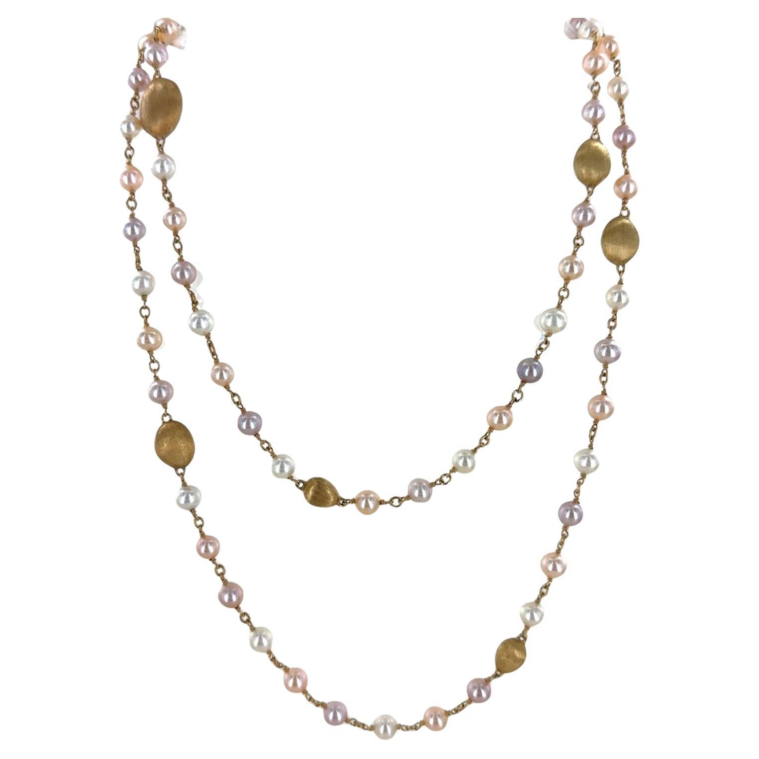 Marco Bicego Collana con perle in oro giallo 18 carati da 31 pollici A Link