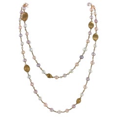Marco Bicego Perle 18 Karat Gelbgold 31 Zoll Gliederhalskette