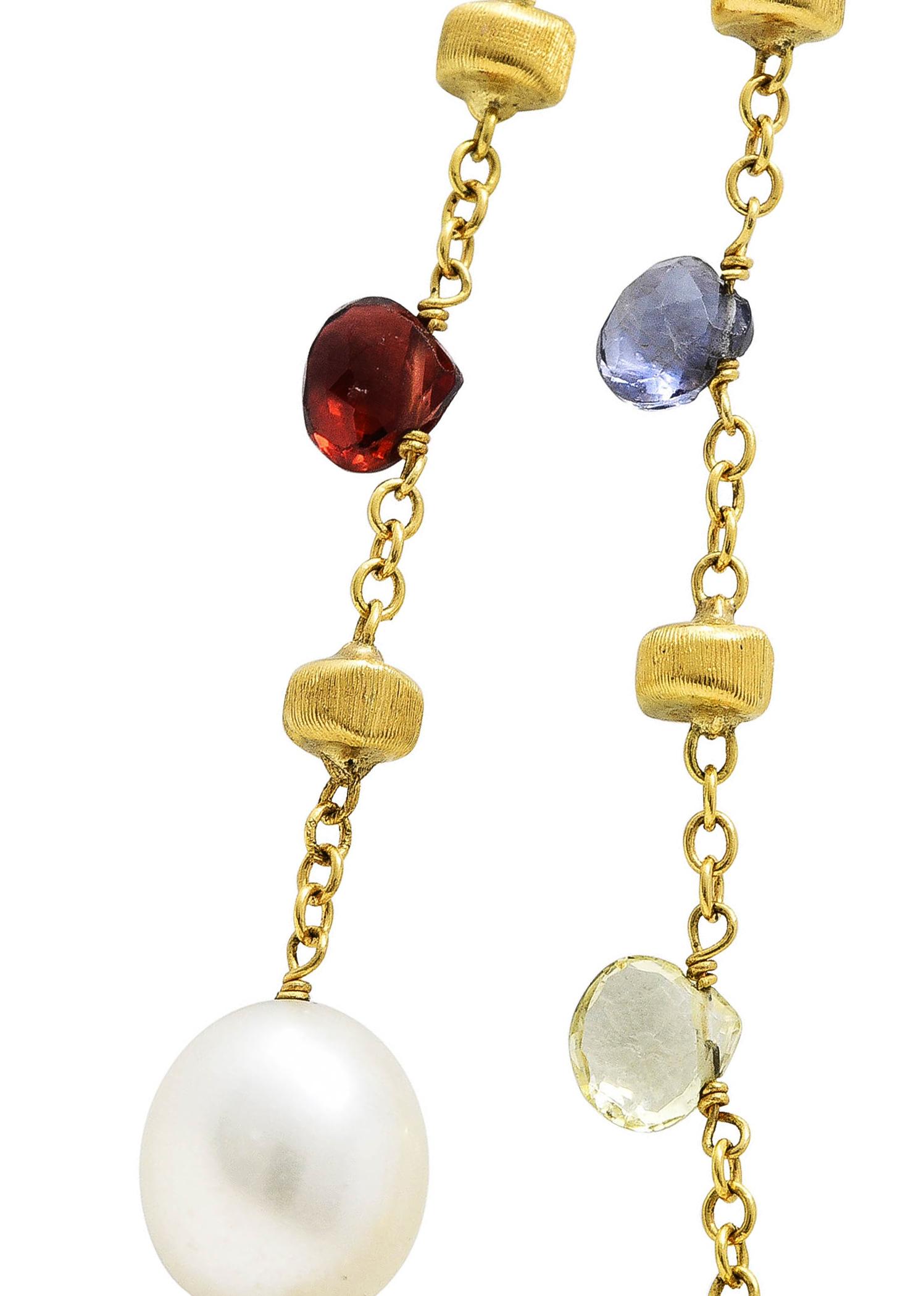 Marco Bicego Halskette aus 18 Karat Gelbgold mit Perlen, Citrin und Topas und mehreren Edelsteinen 3