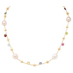 Marco Bicego Collana di coriandoli di perle multi gemme in oro giallo 18 carati
