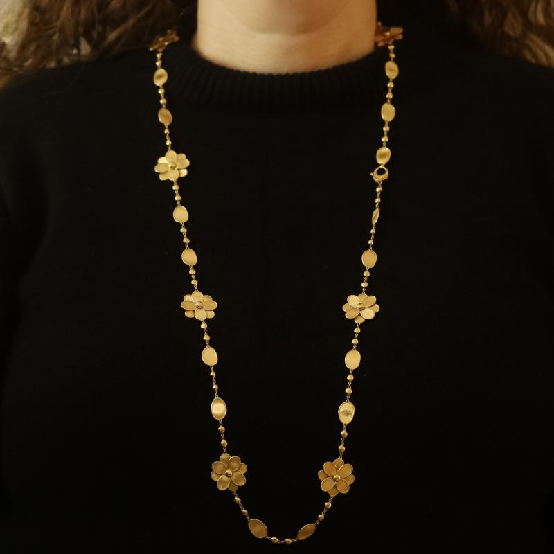 Donna Marco Bicego Petali Collana a Stazione con Finiture Spazzolate Lisce 38