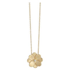 Used Marco Bicego Petali Yellow Gold and Diamond Small Flower Pendant CB2434B