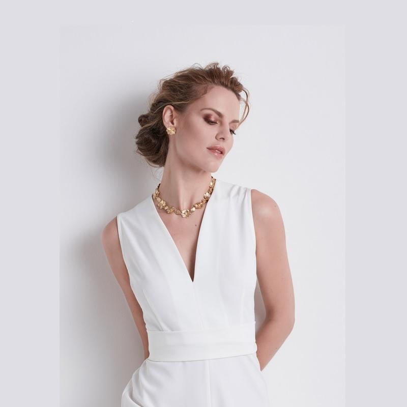 Women's Marco Bicego Petali Yellow Gold & Diamonds Ladies Necklace CB2441 B Y 02 For Sale