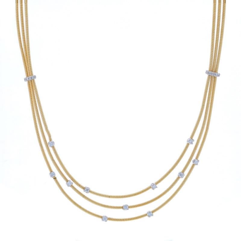 Marco Bicego Santorini Multi-Strand Diamond Necklace 16" Yellow Gold 18k .50ctw