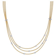 Marco Bicego Santorini Multi-Strand Diamond Necklace 16" Yellow Gold 18k .50ctw