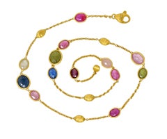 Marco Bicego Sapphire 18 Karat Yellow Gold Confetti Necklace