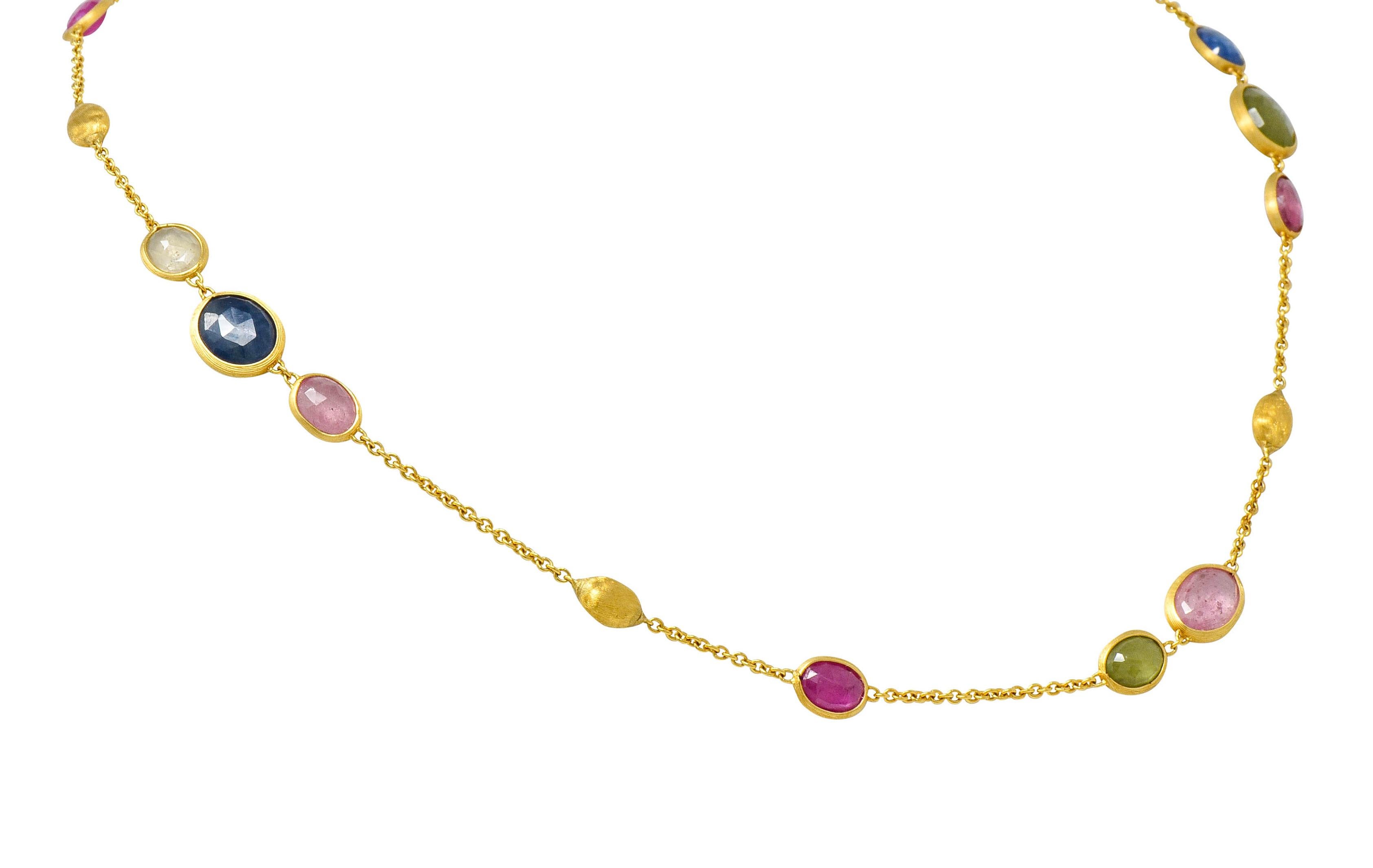 Contemporary Marco Bicego Sapphire 18 Karat Yellow Gold Confetti Necklace