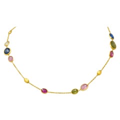 Marco Bicego Sapphire 18 Karat Yellow Gold Confetti Necklace
