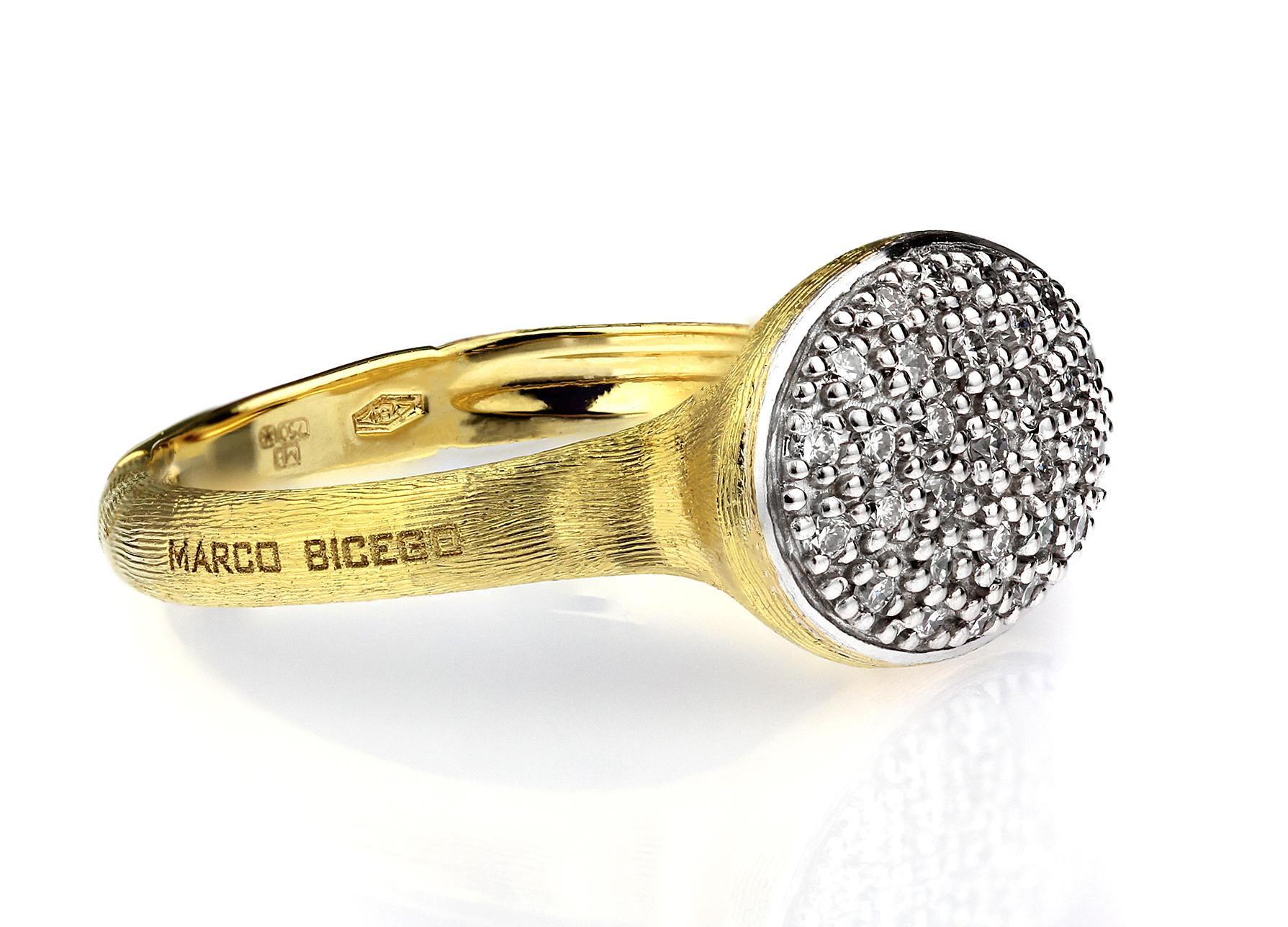 Brilliant Cut Marco Bicego, Siviglia 18 K Yellow & White Gold 0.21 Ct Diamond Ring