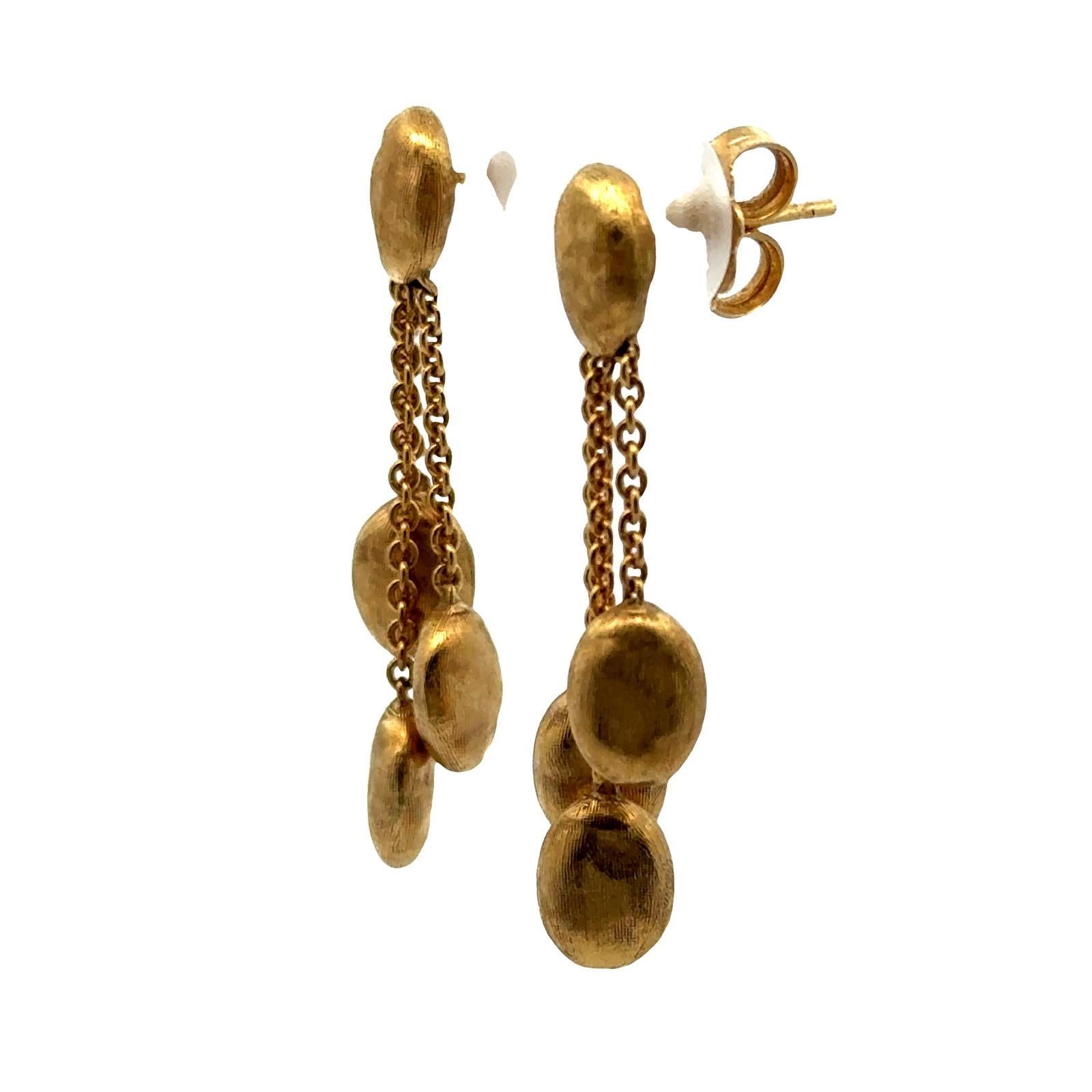 Marco Bicego Siviglia 18 Karat Yellow Gold Dangle Modern Earrings In Excellent Condition For Sale In Boca Raton, FL