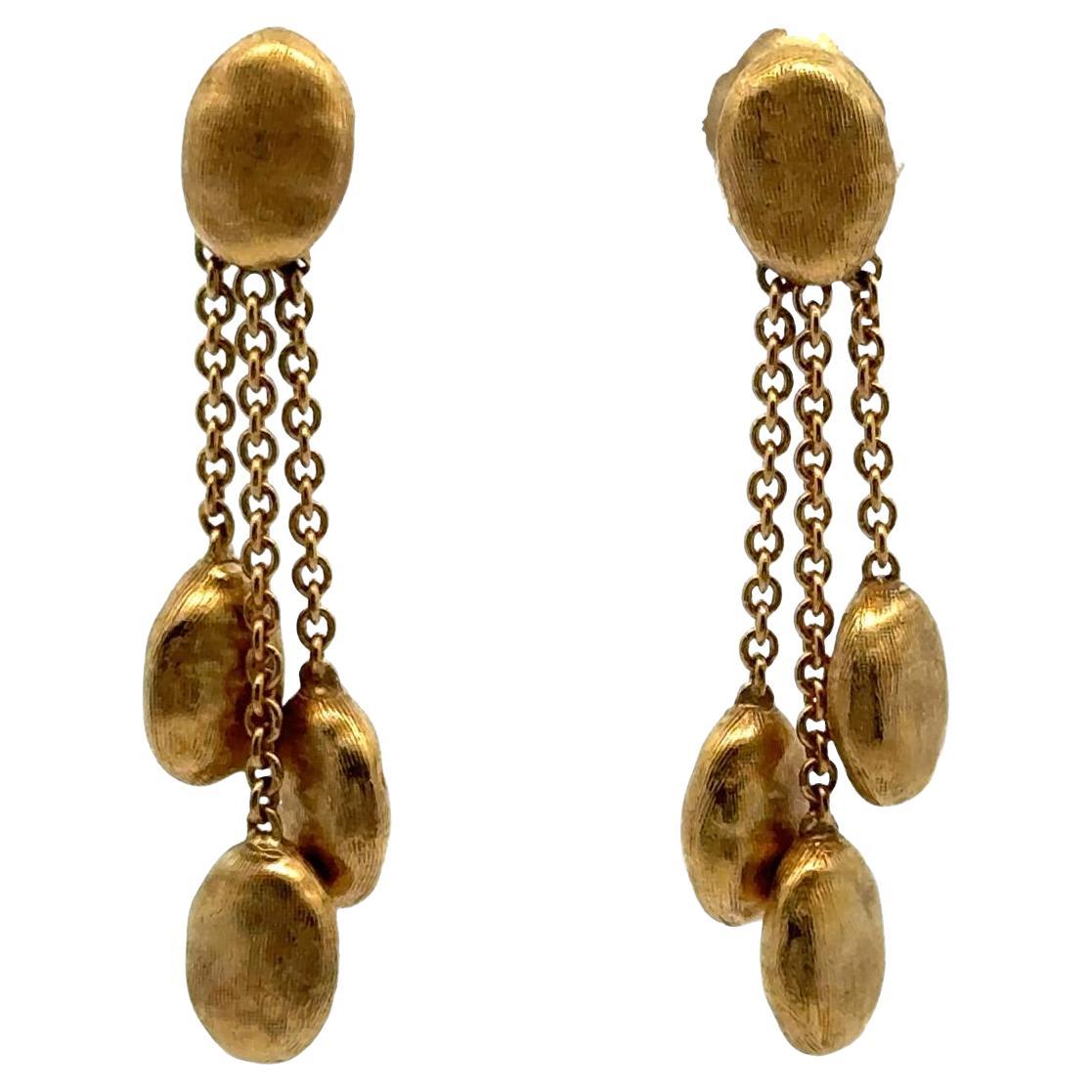 Marco Bicego Siviglia Pendants d'oreilles modernes en or jaune 18 carats en vente