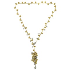 Marco Bicego Siviglia 18 Karat Yellow Gold Diamonds Pave Clasp Lariat Necklace