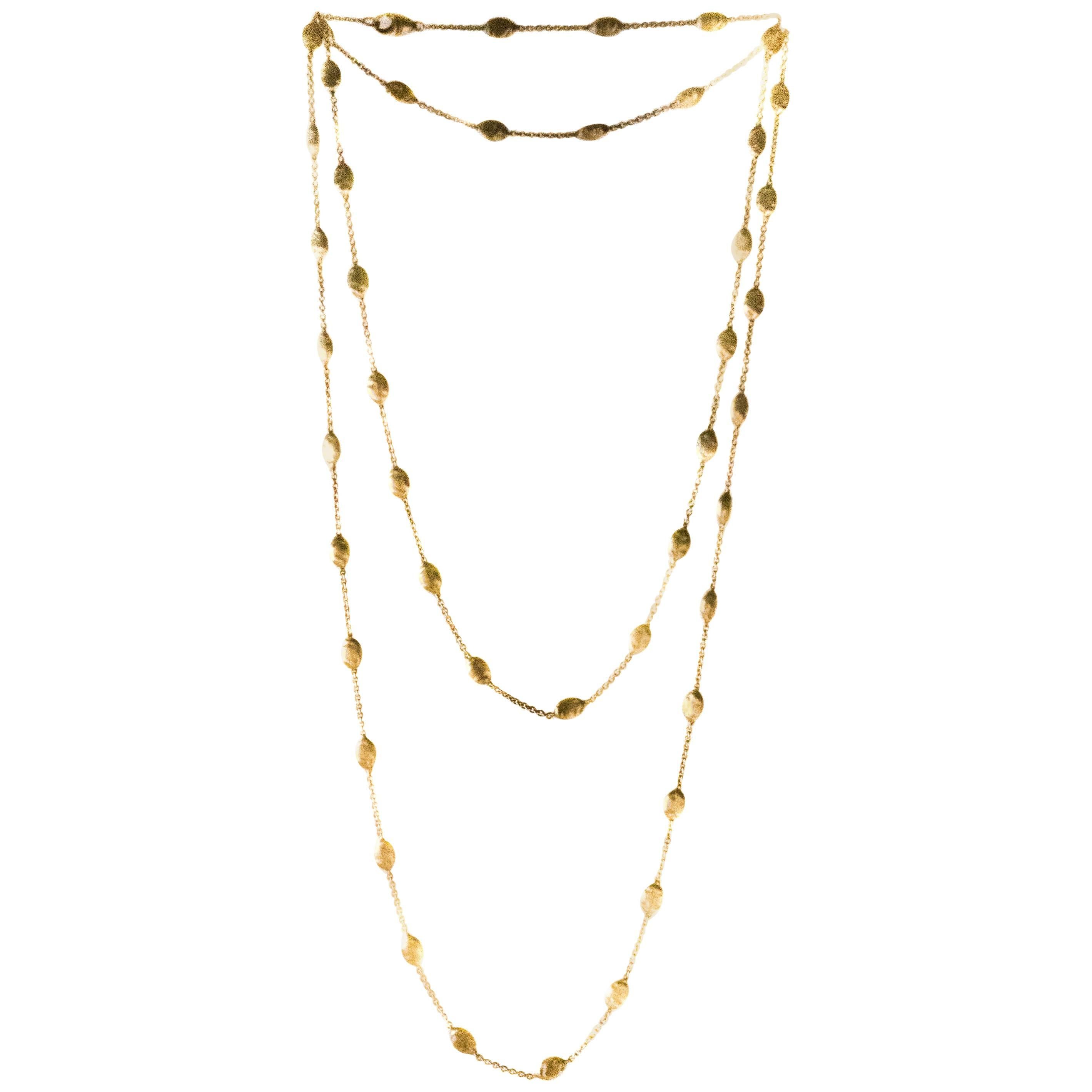 Marco Bicego Siviglia 18 Karat Yellow Gold Small Bead Long Necklace