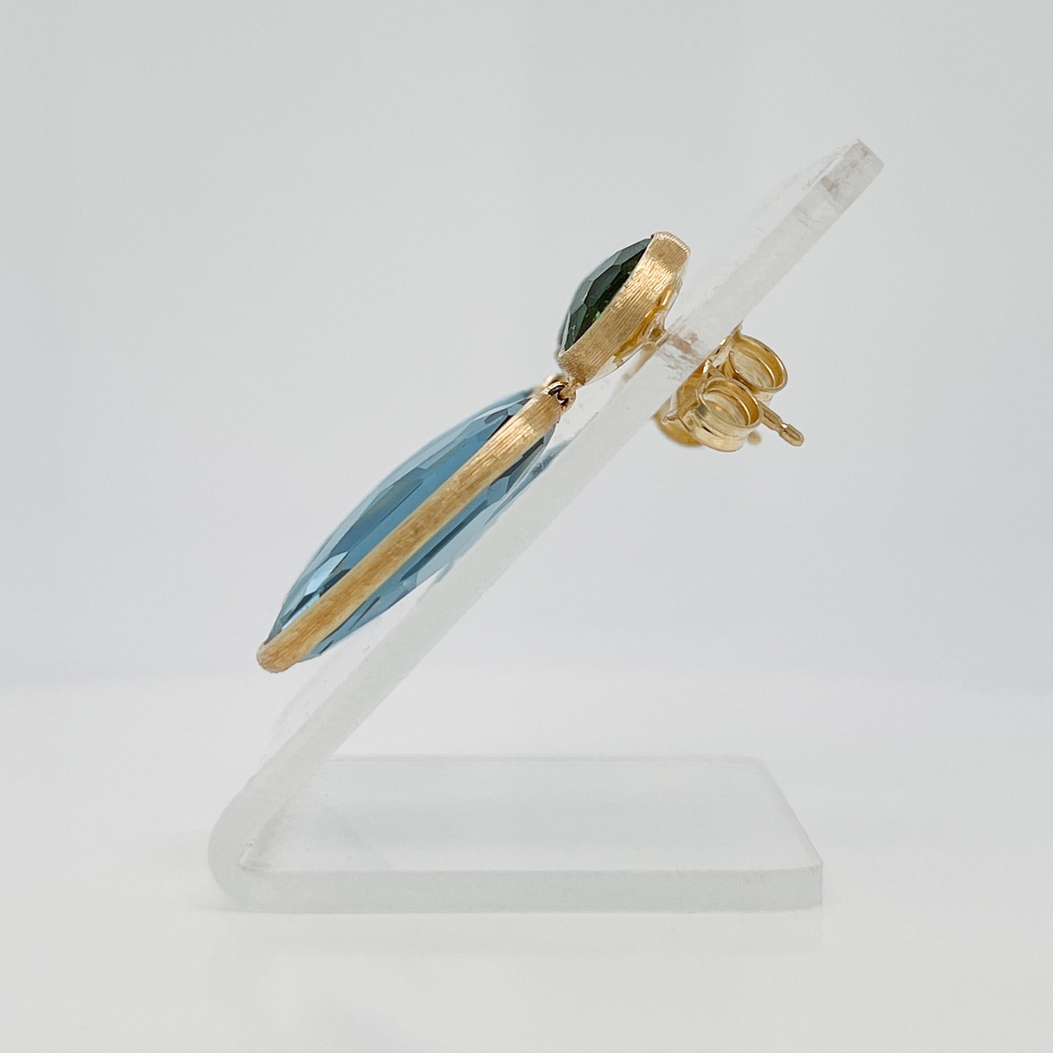 Marco Bicego Siviglia 18K Gold, Topas & Turmalin 2-Stein-Tropfen-Ohrringe 1
