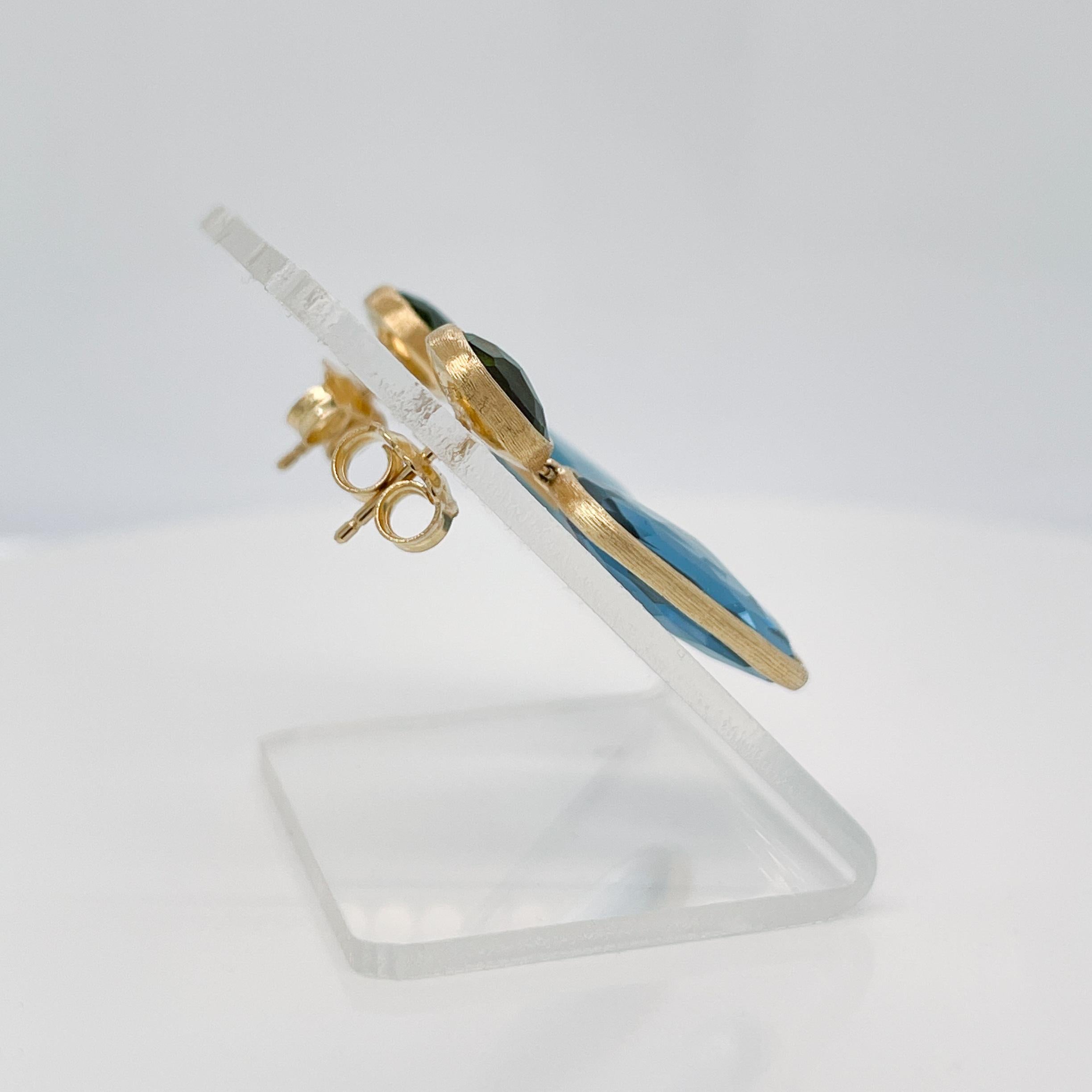 Marco Bicego Siviglia 18K Gold, Topas & Turmalin 2-Stein-Tropfen-Ohrringe 2