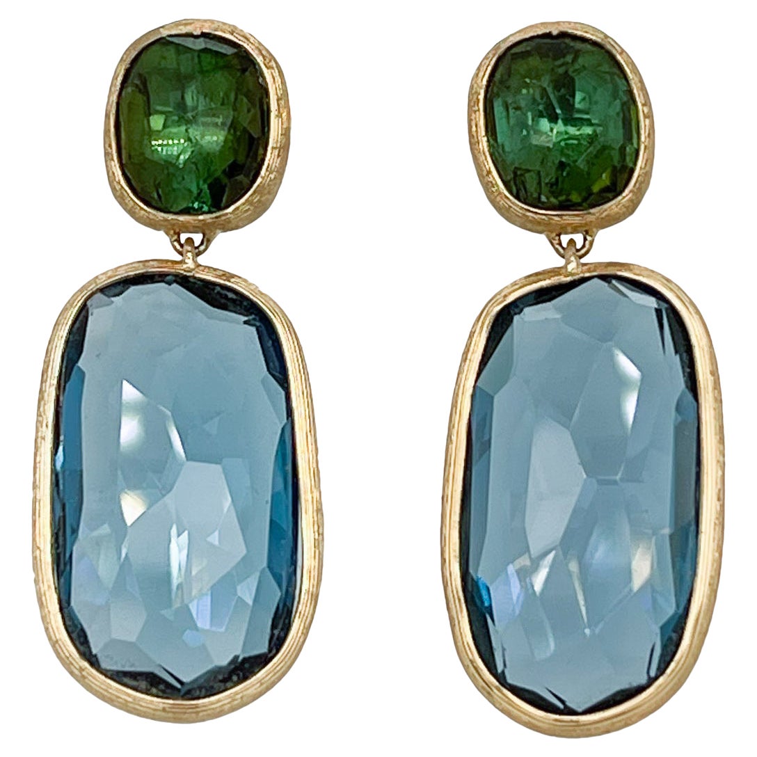 Marco Bicego Siviglia 18K Gold, Topas & Turmalin 2-Stein-Tropfen-Ohrringe