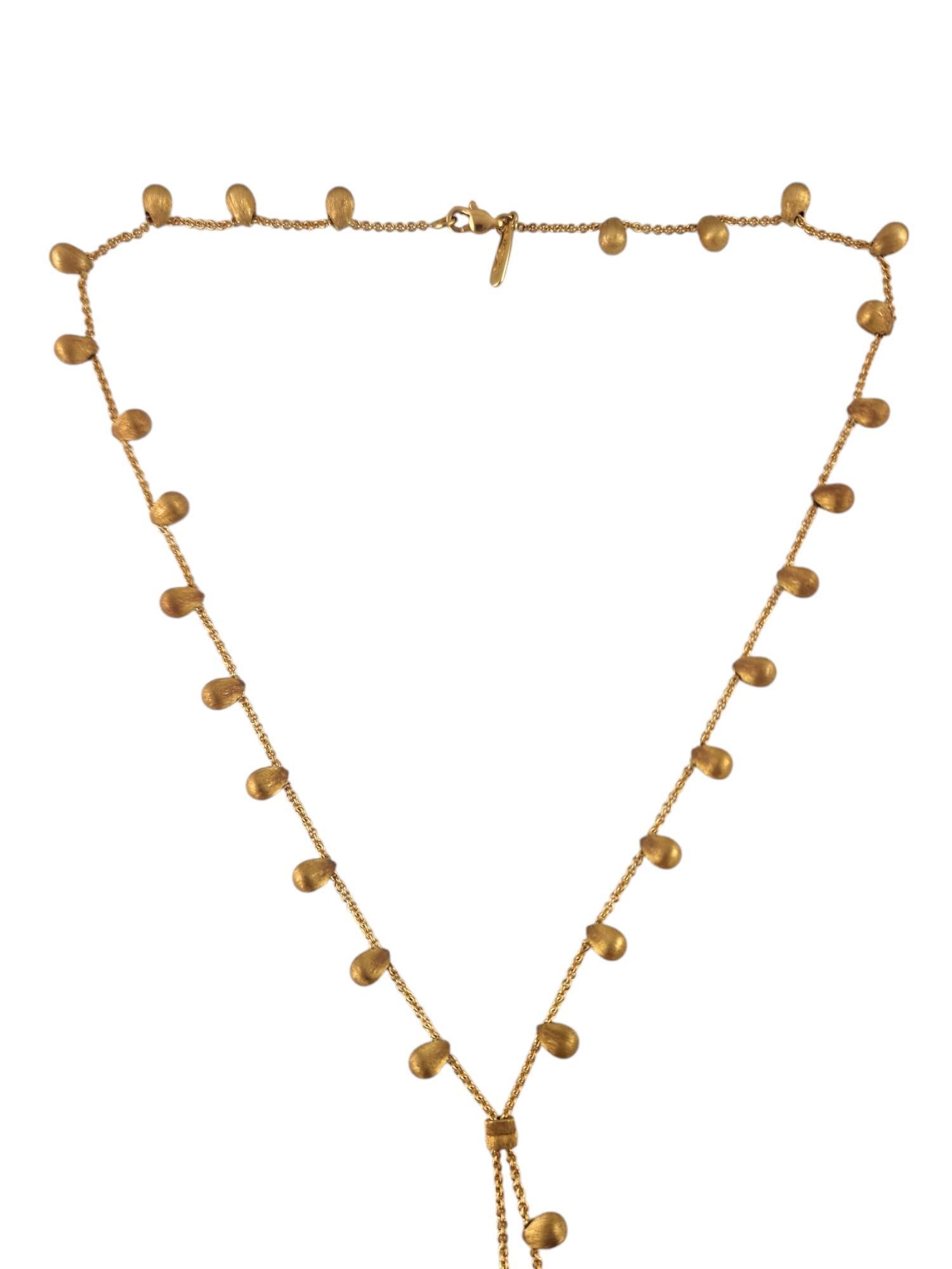 Marco Bicego Siviglia 18K Yellow Gold Beaded Y Necklace #18408 In Good Condition In Washington Depot, CT