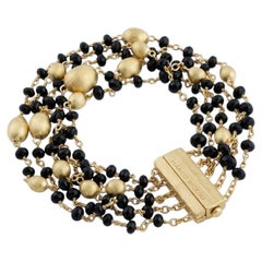 Bracelet Marco Bicego « Siviglia » à 5 rangs, en onyx noir et or jaune 18 carats