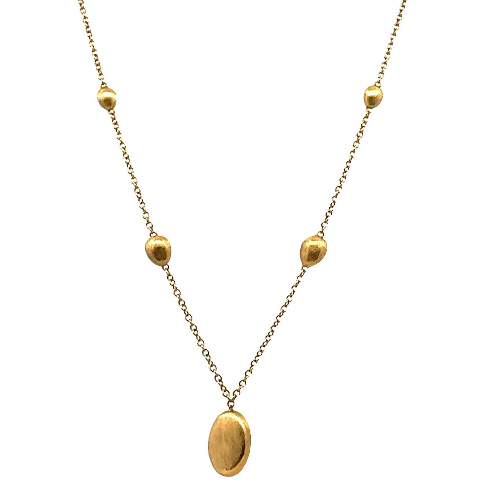 Marco Bicego Siviglia Cabochon Citrine 18 Karat Yellow Gold Pendant Necklace For Sale 1