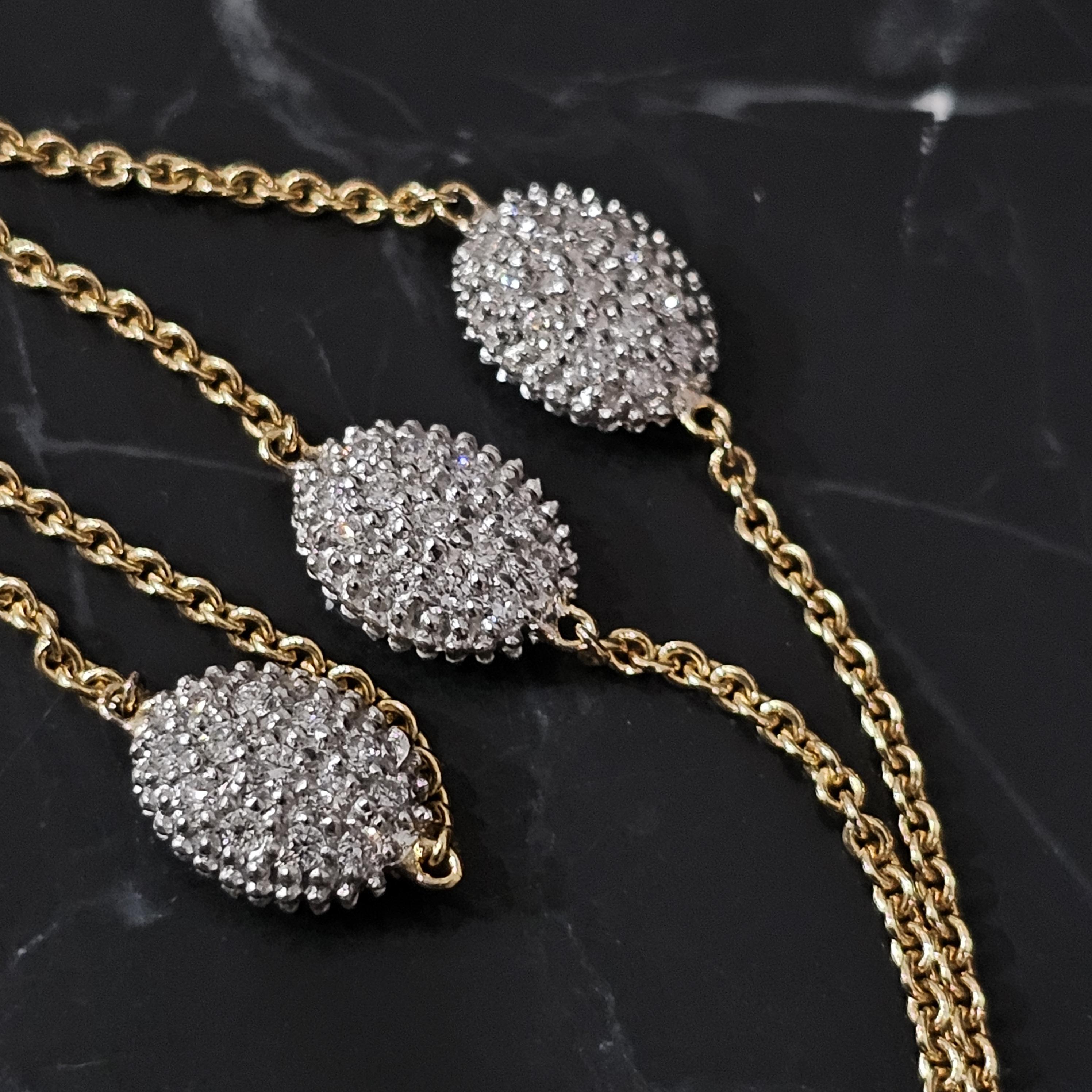 Marco Bicego Siviglia Diamond Station Chain Necklace Bead 18k Yellow Gold 16