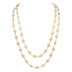 Marco Bicego Siviglia Gold and Diamond Pave Large Bead Long Necklace