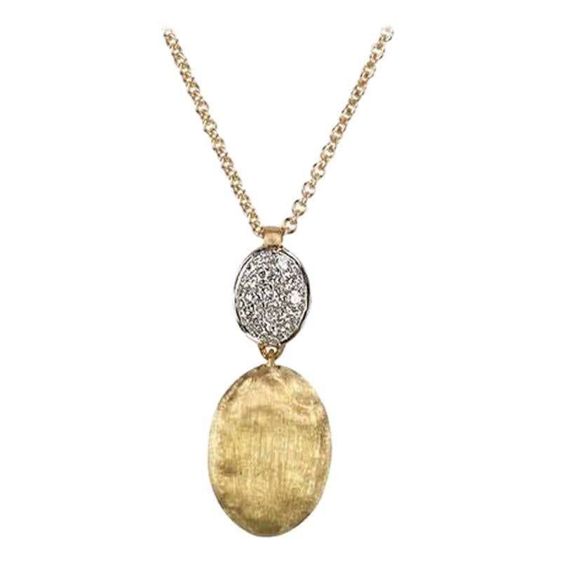 Marco Bicego Siviglia Pendentif en or jaune et diamants pavés à deux perles CB1690B