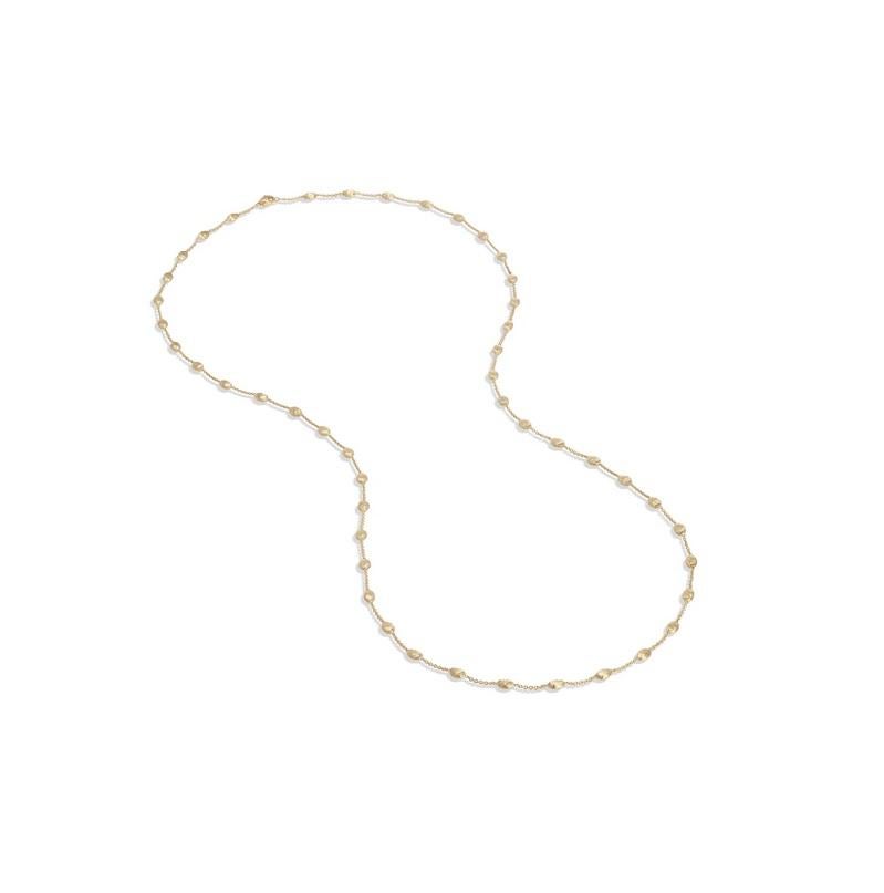 18k Yellow Gold Small Bead long Necklace 
Length 39.25 inches 
CB1055
