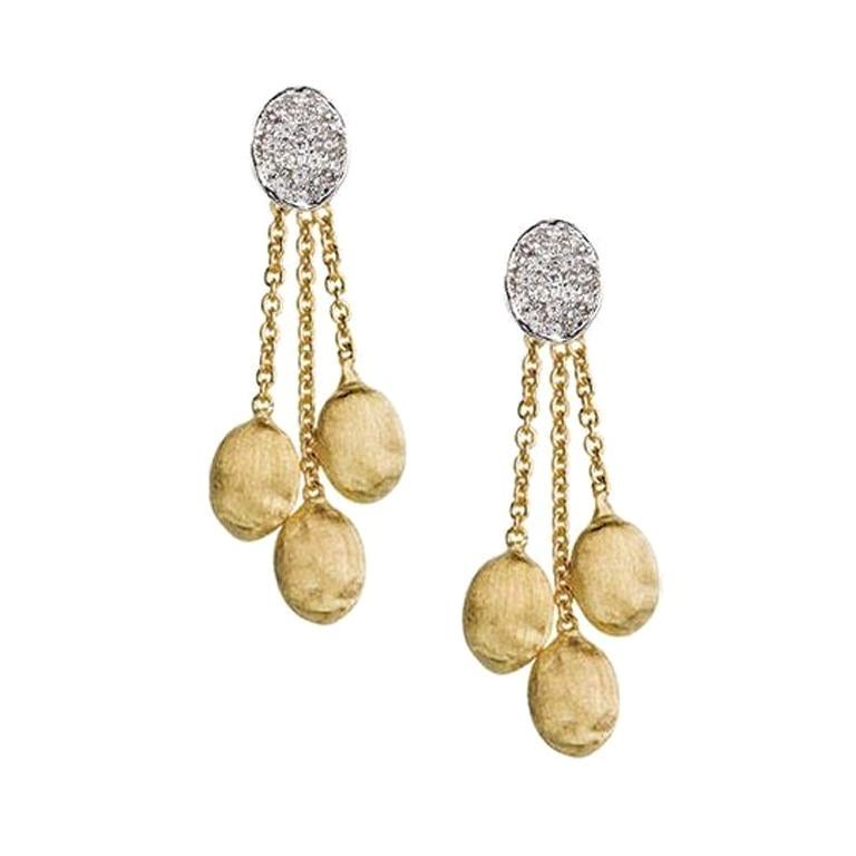 Marco Bicego Siviglia Yellow Gold Three-Strand Oval Diamond Earrings ...