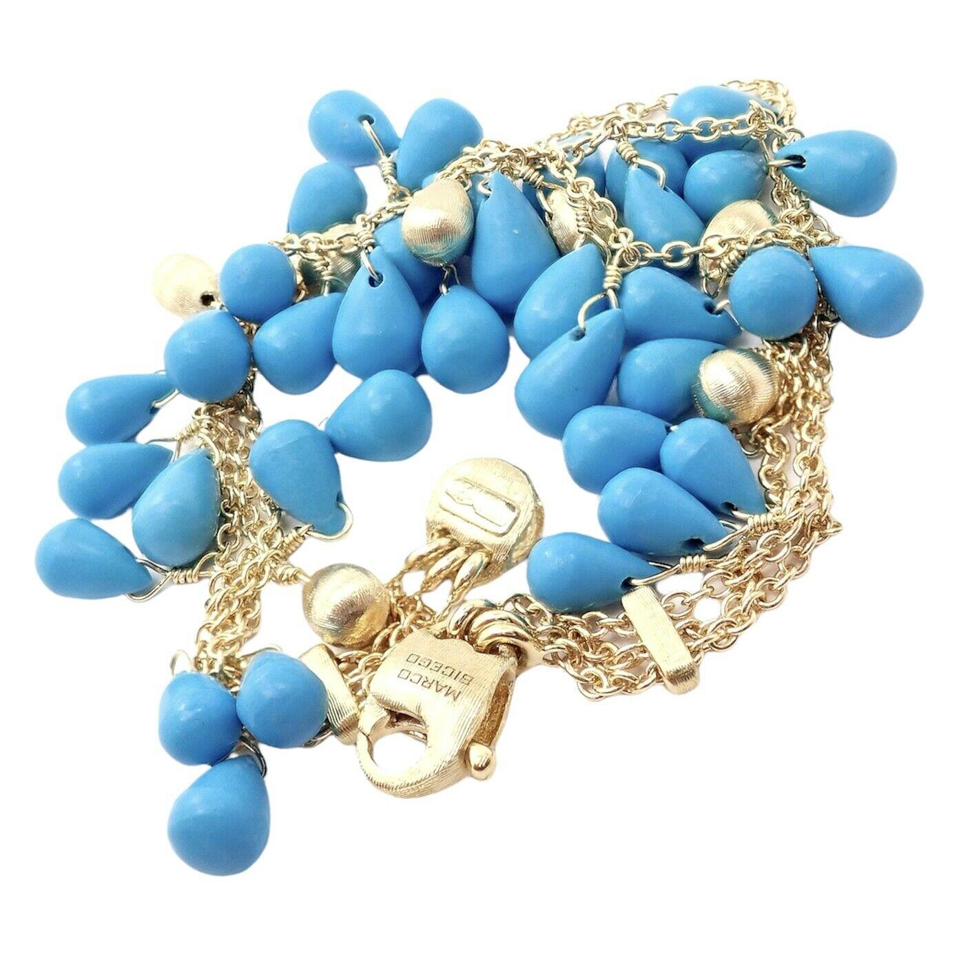 Marco Bicego Drei Ständer Türkis Acapulco Gelbgold-Armband 6