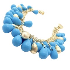Marco Bicego Three Stand Turquoise Acapulco Yellow Gold Bracelet