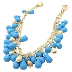 Marco Bicego Bracelet en or jaune et turquoise Acapulco à trois branches