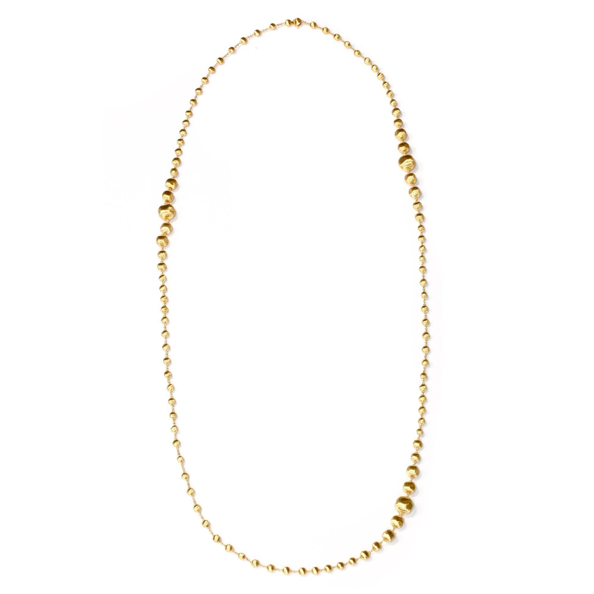 Women's Marco Bicego Triple Wave Necklace Africa Collection 18 Karat Yellow Gold For Sale